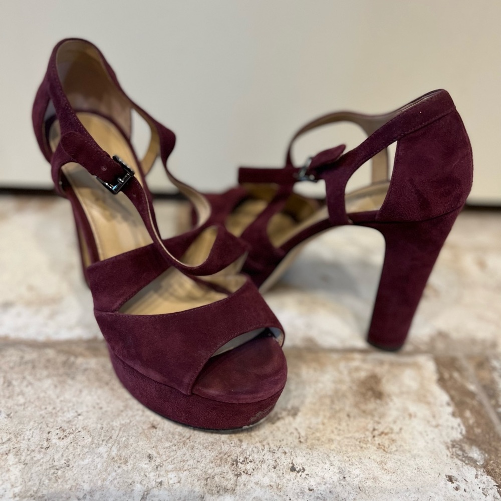 Michael Kors plum platform heels size 7